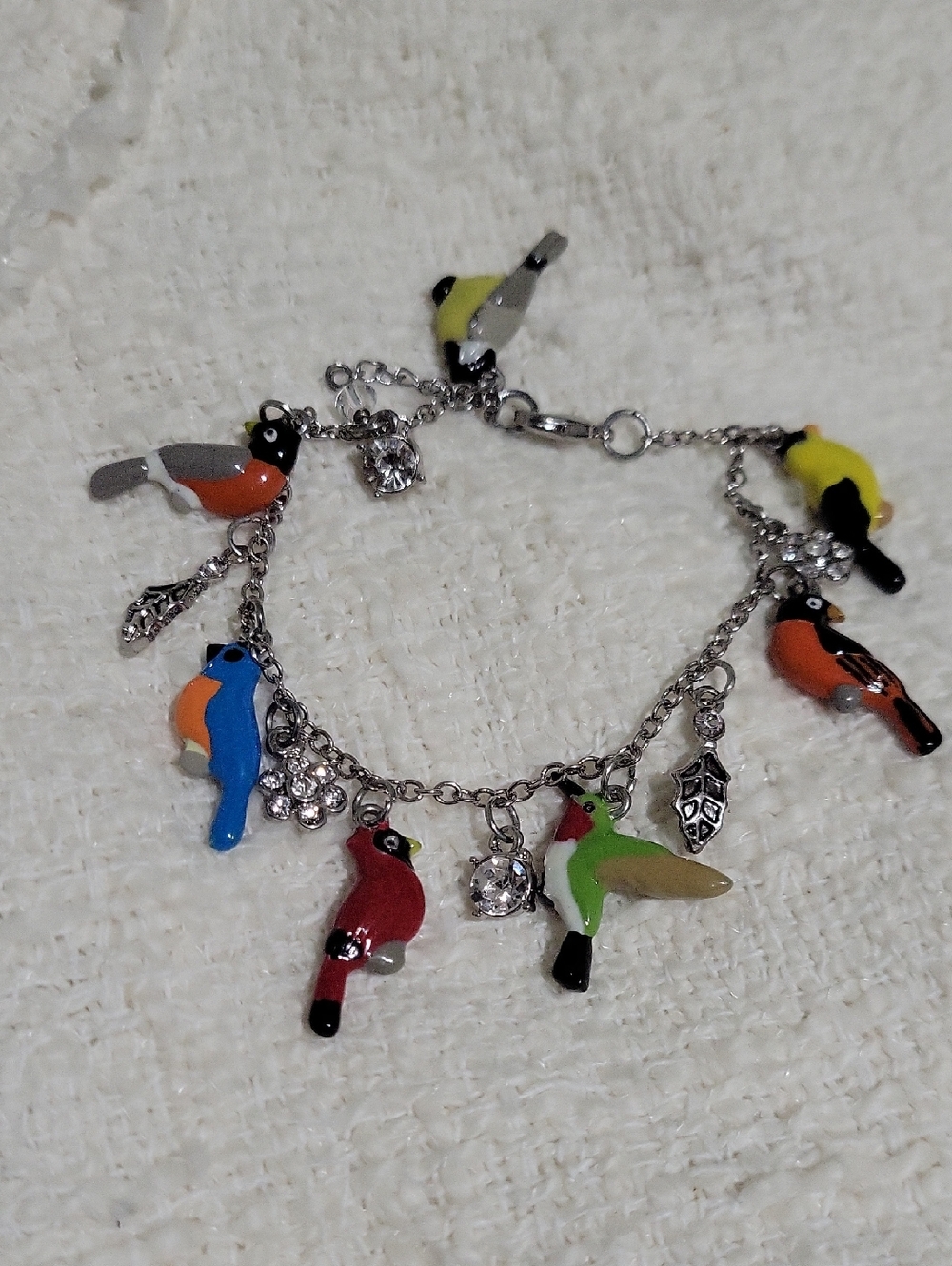Colorful Bird Charm Bracelet - Multicolor Pendant Chain for Bird Lovers